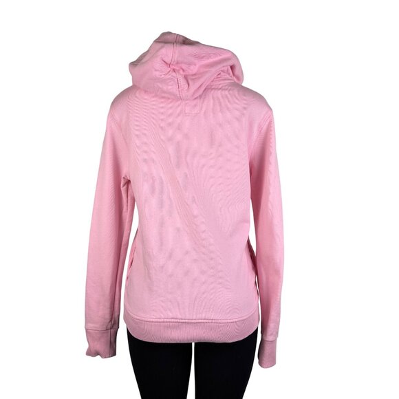 Superdry Women’s Pink Cotton Hoodie Logo Pullover Sweater Size 6 - Picture 3 of 11